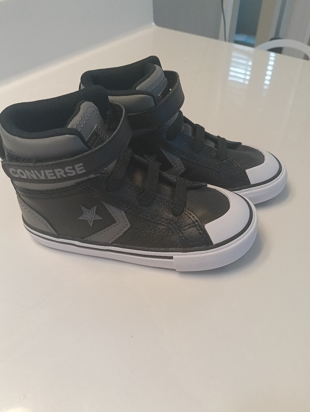 New! Converse (Size 9) All Star Toddler High Top Sneakers - Black/Grey